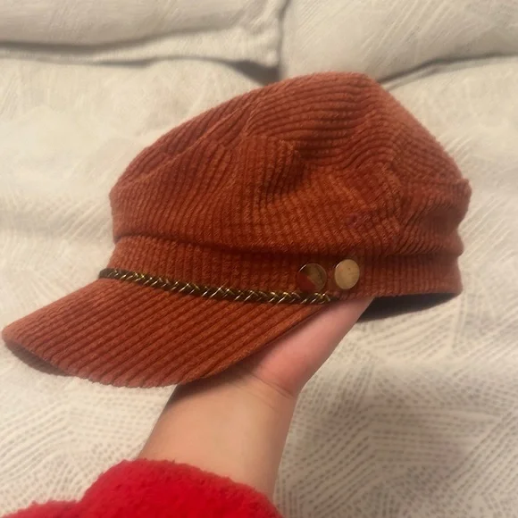 Corduroy Newsboy Cap in Rust - Picture 1 of 6